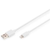 2.00m Digitus USB Kabel 2.0 A St. -> Lightning St., MFI, weiss 2.00m Digitus USB Kabel 2.0 A St. -> Lightning St., MFI, weiss