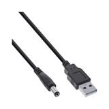 1.00m InLine USB DC Stromadapterkabel, USB A Stecker zu DC 5,5x2,10mm