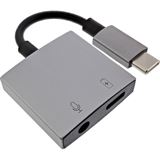 InLine USB-C Audio Adapterkabel, USB-C zu 3,5mm Buchse + PD 30W