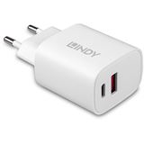 Lindy USB Typ A & C Charger 20W, wei&szlig;
