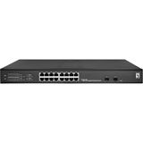 LevelOne Switch 16x GE GES-2118P 2xGSFP 19" 230W 16xPoE+