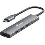 Equip USB-Hub 4-Port 3.2/C->4x3.0 ohne Netzteil grau