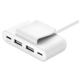 BELKIN 4-PORT USB SPLITTER 2XUSB-C 2XUSB-A MAX. 30W 2M CABLE WHITE