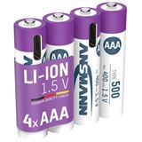Ansmann 1311-0028 Li-Ion Akkus Micro AAA Typ 500 (min. 400 mAh) 4er