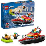 LEGO City 60373 Feuerwehrboot, Boot-Spielzeug das im Wasser schwimmt LEGO City 60373 Feuerwehrboot, Boot-Spielzeug das im Wasser schwimmt
