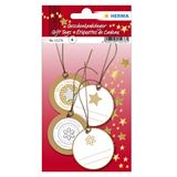 HERMA Weihnachtsgeschenkanhänger 3D Gold 4 Stück