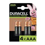 DURACELL NiMH, Micro, AAA, HR03, 1.2V/750mAh Rechargeable,