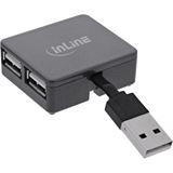 0.04m InLine USB 2.0 Hub, 4 Port, Quadrat, Kabel , Kunststoff 0.04m InLine USB 2.0 Hub, 4 Port, Quadrat, Kabel , Kunststoff
