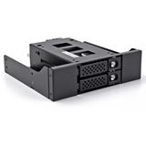 DELOCK Slim Bay Wechselrahmen fur 2 x 6,35cm 2,5Zoll U.2 NVMe SSD mit 5.25inch Rahmen