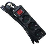 (&euro;74,34*/1m) 1.50m Mcab Stromkabel Steckdosenleiste Schwarz 3