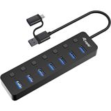 Equip USB-Hub 7-Port 3.2 ->7x3.2 inkl USB-C Adapter schwarz Equip USB-Hub 7-Port 3.2 ->7x3.2 inkl USB-C Adapter schwarz