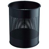 Durable Papierkorb Metall rund 15L Perforation 165mm schwarz
