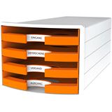 HAN Schubladenbox IMPULS orange 1013-51, DIN C4 mit 4 Schubladen HAN Schubladenbox IMPULS orange 1013-51, DIN C4 mit 4 Schubladen
