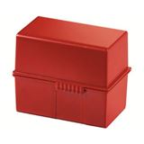 HAN A6 Karteikasten DIN A6 für 400 Karteikarten rot mit Deckel HAN A6 Karteikasten DIN A6 für 400 Karteikarten rot mit Deckel