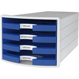 HAN Schubladenbox Impuls blau 1013-14, DIN C4 mit 4 Schubladen HAN Schubladenbox Impuls blau 1013-14, DIN C4 mit 4 Schubladen