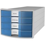 HAN Schubladenbox IMPULS blau-transparent 1012-64, DIN C4 mit 4 HAN Schubladenbox IMPULS blau-transparent 1012-64, DIN C4 mit 4