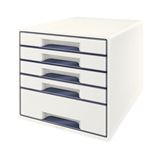 LEITZ Schubladenbox WOW Cube perlwei&szlig;/grau 52142001, DIN A4 mit