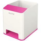 LEITZ Stiftehalter WOW Duo Colour perlwei&szlig;/pink Polystyrol 2
