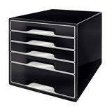 LEITZ Schubladenbox CUBE Duo Colour schwarz/grau 52531095, DIN A4 mit