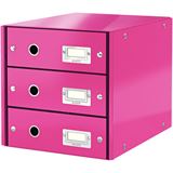 LEITZ Schubladenbox Click & Store pink 60480023, DIN A4 mit 3