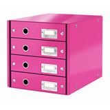 LEITZ Schubladenbox Click & Store pink 60490023, DIN A4 mit 4