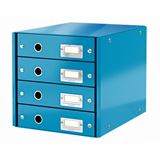 LEITZ Schubladenbox Click & Store blau 60490036, DIN A4 mit 4