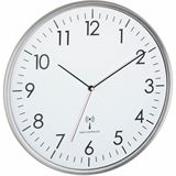 TFA&reg; Funkwanduhr wei&szlig; silber Kunststoff, &Oslash; 33,0 cm