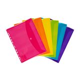 OXFORD 6 Dokumententaschen DIN A4 farbsortiert blendfrei 0,20 mm