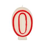 PAPSTAR Zahlenkerzen 0 wei&szlig;, rot