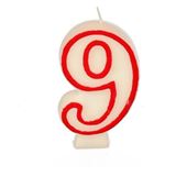 PAPSTAR Zahlenkerzen 9 wei&szlig;, rot