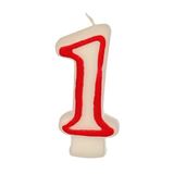 PAPSTAR Zahlenkerzen 1 wei&szlig;, rot