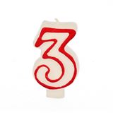 PAPSTAR Zahlenkerzen 3 wei&szlig;, rot