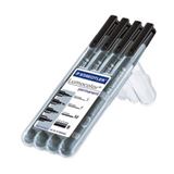 STAEDTLER 4 Lumocolor Folienstifte schwarz 0,4 + 0,6 + 1,0 + 2,5 mm STAEDTLER 4 Lumocolor Folienstifte schwarz 0,4 + 0,6 + 1,0 + 2,5 mm