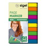 SIGEL TRANSPARENT Haftmarker farbsortiert 10x 40 Streifen