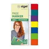 SIGEL transparent Haftmarker farbsortiert 7x 40 Streifen