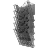 helit Wandprospekthalter the grid wall grau DIN A4 5 F&auml;cher