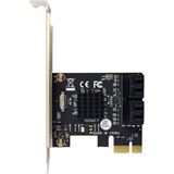 InLine Schnittstellenkarte, 4x SATA 6Gb/s, mit 4x SATA, PCIe 2.0