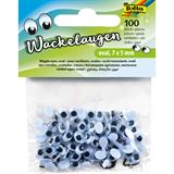 folia Wackelaugen wei&szlig; oval 100 St. (750705)