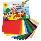 folia Buntpapier gummiert farbsortiert 80 g/qm 12 Blatt
