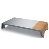 SIGEL Monitorst&auml;nder blanko Smartstyle silber/holzfarben