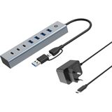 Conceptronic USB-Hub 7-Port 3.2/C->4x3.0 3xUSB-C m.Netz. gr Conceptronic USB-Hub 7-Port 3.2/C->4x3.0 3xUSB-C m.Netz. gr