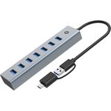 Conceptronic USB-Hub 7-Port 3.0/C->7x3.0 +TypC 5Gbps m.Nz gr
