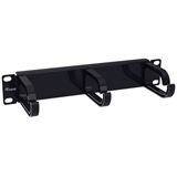 Equip Kabeldurchf&uuml;hrung 10" 1HE 3x Plastikringe schwarz