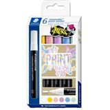 STAEDTLER Acrylmarker Lumocolor 6er-Set pastellfarbig