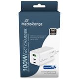 MediaRange Ladegerät 100W 3-Port 2x USB-C u. 1x USB-A, weiß MediaRange Ladegerät 100W 3-Port 2x USB-C u. 1x USB-A, weiß