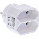 () 0.00m InLine Steckdosenadapter Schutzkontakt Wei&szlig; 2 (16471D)