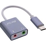 InLine Audio Adapter USB C Stecker auf 3.5mm Klinke Buchse Stereo Grau