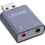 InLine Audio Adapter USB A Stecker auf 3.5mm Klinke Buchse Stereo Grau