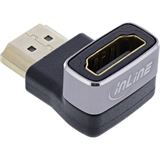 InLine HDMI Adapter, HDMI A Stecker / Buchse, 90&deg; unten, 8K UHD