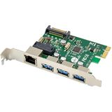 InLine Combokarte Gigabit Netzwerk und USB 3.2 Gen.1, 1x RJ45, 3x